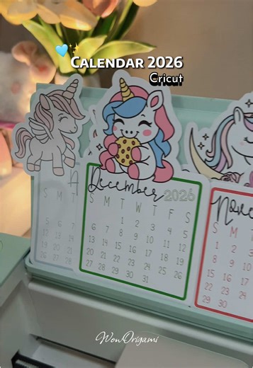 Calendar 2026🩵✨ #cricut #woworigami #papercraft #craft #diy