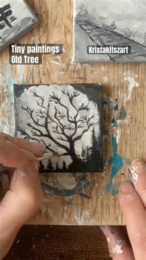 Tiny paintings | Old Tree | ‪@kristakitszart‬