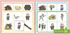 The Three Little Pigs Matching Cards and Board
