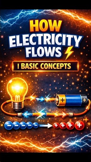HOW ELECTRICITY FLOWS ⚡ | BASIC CONCEPTS #shorts #electricity