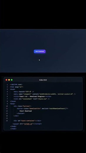 🚀 Download Start Button Animation Using HTML CSS JavaScript #shorts