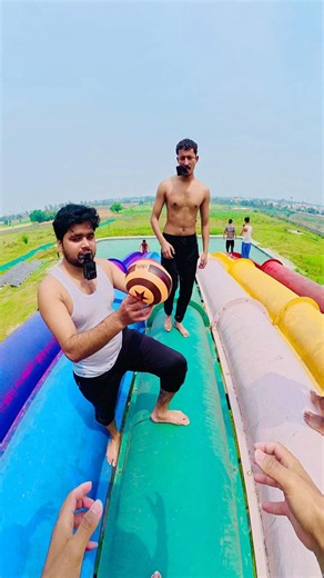 Stealing Ball Of the Stranger and teasing challenge 😬🌊 | Epic Water Park Sliding POV 🌊🎢