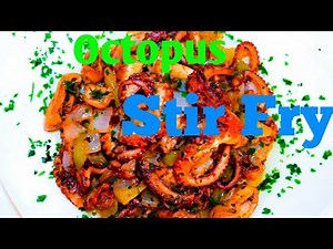Chinese Style Spicy Garlic Stir Fry Octopus/Calamary. Best sea Food Recipe #Octopus #stirfry #recipe