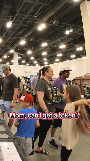79K views · 14K reactions | Mom, can I get a token? Of course you can! You and your brother can both have free tokens, and I hope you get something good. 9 times out of 10 I'll bring a pokemom vending machine with me to local shows. You get a hit every time and sometimes you can win booster packs and tcg accessories. #kids #pokemon #pov #vendingmachine | Base Set Collectibles | Facebook