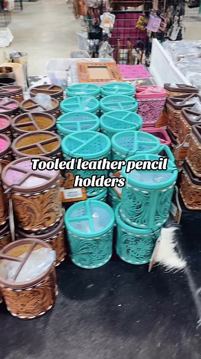 44K views · 1.1K reactions | Add a touch of Western charm to your workspace 癩 Our tooled leather pencil holders keep your desk organized in true cowboy style! ✨ Handcrafted • Durable • One-of-a-kind Western-linens.com | Western Linens | Facebook