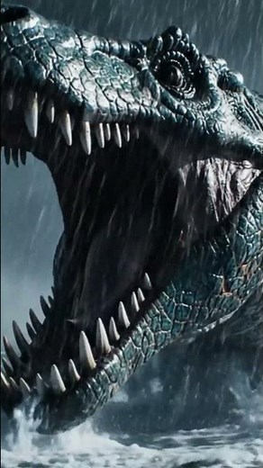 Dinosaur appears during the storm #jurassic #terrifying #moment
