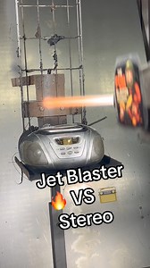 When fire meets old school sound  A jet flame straight through a stereo — and it melts instantly  #jetflame #asmr #oddlysatisfying #funblaster #satisfyingvideos #stereo | The Funblaster Channel | Facebook
