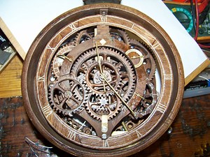 Wooden Gear Banjo Clock