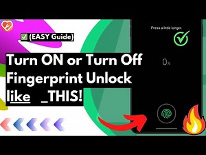How to Turn ON or Turn Off Fingerprint Unlock (Easiest Way) Any Android or Samsung