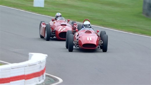 Early-era #F1 cars are just beautiful to watch. In this clip, the Lancia D50 hunts down the #Ferrari 246 and we're cast back almost 70 years. #GoodwoodRevival | The Goodwood Revival
