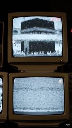 Old screens 1990s Makka CCTV Control room, Same Qibla,Ai #Ai #CCTVControlRoom #1990sMakkah #Kaaba