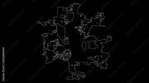 Columbus Ohio city map outline animation