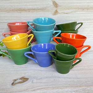 Homer Laughlin Harlekin Tassen, Vintage 1930er bis 1960er Jahre im Art Deco-Stil, 8 Unzen Tassen, Wahl-Mix oder Match - Etsy.de