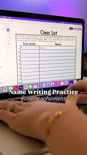 Megan Morris on Instagram: "⭐️ BRAND NEW! ⭐️ Name writing made simple and fun for your preschoolers and kindergarteners! Type in your class list and three different name practice pages will automatically populate for you to print and go. Grab it today for only ONE DOLLAR! Comment LINK and have fun! ✏️"