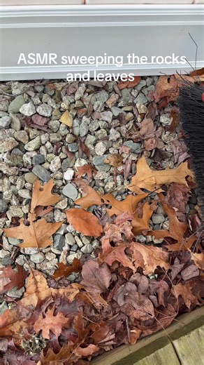 ASMR sweeping the leaves and rocks #asmr #whispering #nature #tingles #rocks #sweep