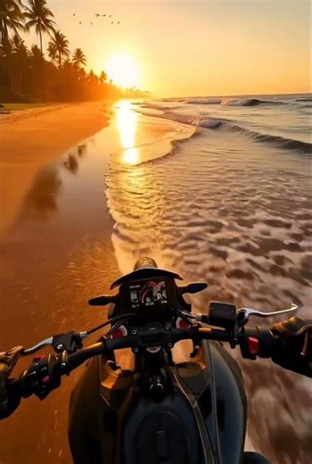 Beachside Adventure Bike Ride 🌊🏍️ | Epic Ocean Sunset POV