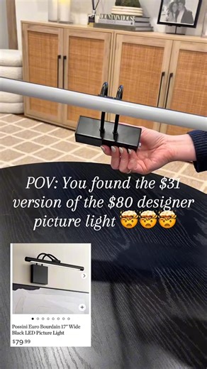 Designer deals and dupes | This dimmable and rechargeable picture light made such a difference over my artwork! It has a gorgeous designer look, comes in 9 different... | Instagram