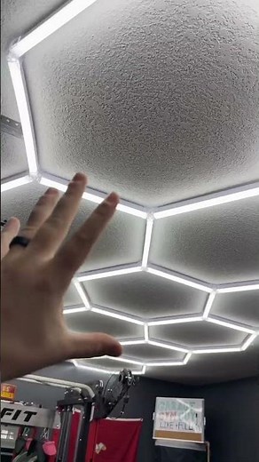 Installing the HYPERLITE DIY hex lights instantly made my garage gym look 10x better and the fact