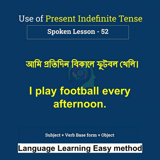 Spoken English Lesson -52 || Use of Present Indefinite Tense|| (Subject Verb এর Base form Object)||Language Learning Easy method The best way of learning spoken English. and the easiest method to learn vocabulary. Please repeat After me to learn spoken English. #spokenenglish #englishsentences #englishconversation #englishconversationpractice ##spokenenglish #englishsentences #englishconversation #englishconversationpracticetences #reels2023fb #spokenenglish #IELTS #ieltsexam #ieltsvocabulary #i