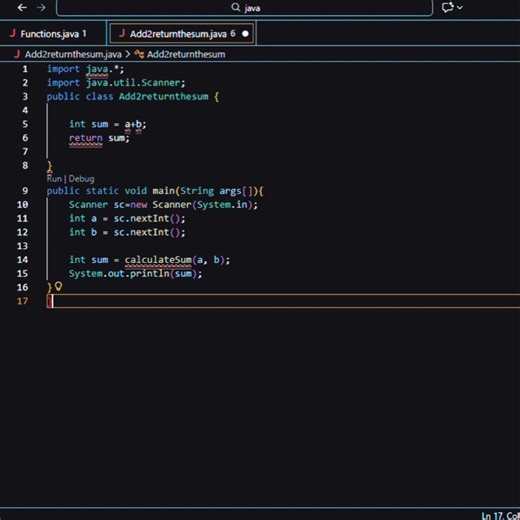 Print a return of sum in java #java #programming #coding #shorts #learncoding #developer #tech