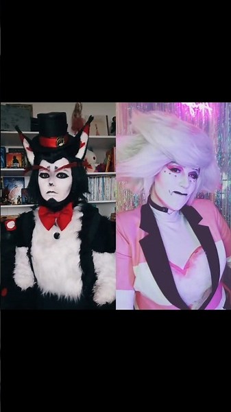 Welcum to the Hazbin Hotel 💦 @saitia. #cosplay #hazbinhotel #angeldust #husk #huskerdust #demons