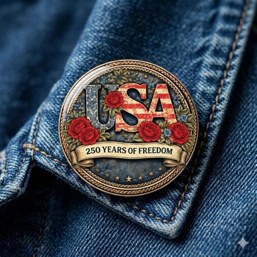 USA 250th Anniversary Button Pin, 250 Years of Freedom Badge, Patriotic 1776-2026 Commemorative Pin Gift, July 4th 2026 Accessory 04 - Etsy