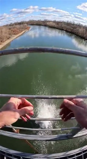 POV: Dropping a GIANT LEGO Brick Off a Bridge (Real-Time Splash) #bridgedrop #youtubeshorts