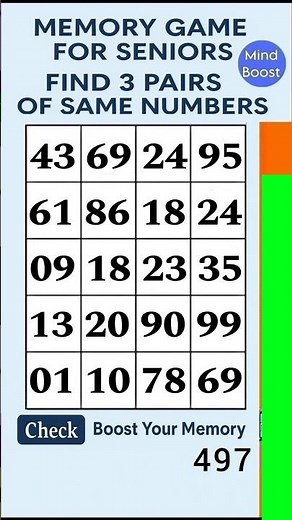 Daily Brain Exercise for Seniors – Easy Brain Boost | Match the Numbers