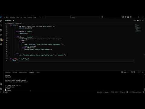 To Do List using python