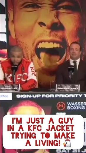 I'm just a guy in a KFC jacket trying to make a living! 🐔