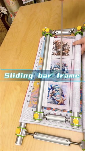 If you find your embroidery rings leaves deep, impossible-to-remove marks on your fabric, you need to try this sliding bar frame! It keeps your fabric super smooth and doesn’t leave any creases at all. If you’re into cross-stitching, you definitely have to give it a go – it’ll totally blow your mind! #crossstitchframe #embroideryframe #slidingbarframe #embroiderytools #crossstitch