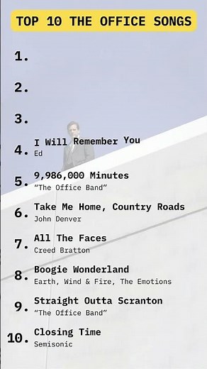 TOP 10 The Office songs #soundtrack #theoffice