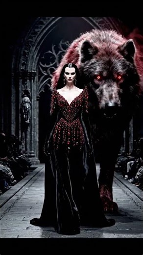 👑 The Vampire Queen & Her Crimson Wolf: Gothic Runway of Blood and Beauty