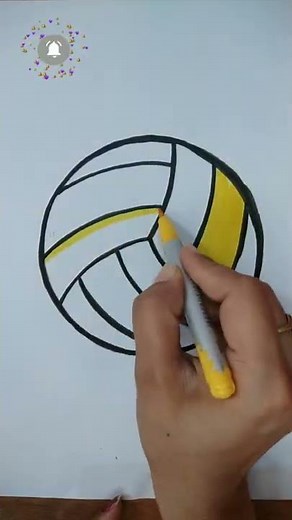 How to draw a Volleyball Ball ll easy volleyball Drawing and colouring ll Ball Drawing