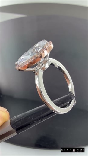 Boron Light Blue Lab natural pink diamond halo R10592