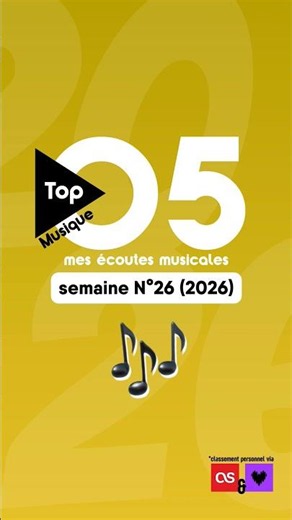 🎧 - MON TOP 5 DE LA SEMAINE - SEMAINE N°26 - 2026 #musique #france #newweek