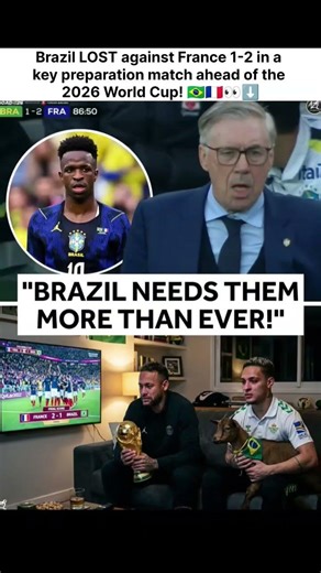 Brazil LOSE to France 🥶 #football #soccer #brazil #neymar