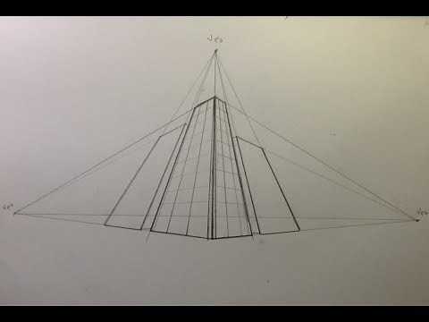 How To Draw Building in 3 Point Perspective - Ant's Eye View