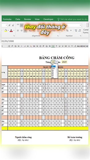 Bảng chấm công này đơn giản, thoing minh, tiết kiệm thời gian! Tham khảo ngay nhé #tinhocvanphong #mos #exceltips #learnontiktok #phimtattinhoc #words #xuhuong #powerpoint #hoccungtiktok #phimtatexcel #excel