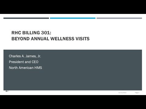 RHC Billing 301 – Advanced Subjects Charles James, Jr , North American HMS