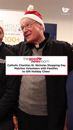 On Saturday, December 6, Timothy Cardinal Dolan joined Catholic Charities of New York for St. Nicholas Shopping Day to match families in need with volunteers for Christmas, and to bring warmth and holiday cheer with dignity and respect. “This is a great tradition,” Cardinal Dolan said at the event. “Near St. Nicholas Day, we get all of the magnificent young people who are devoted to Catholic Charities in the Archdiocese of New York and they go shopping.” Watch the full video: https://thegoodnews