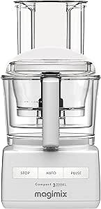 Magimix Compact 3200 XL White 650 Watt Food Processor with Recipe Book