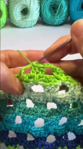 Easy & Pretty 3-Rows Spike Stitch Crochet Tutorial #Shorts