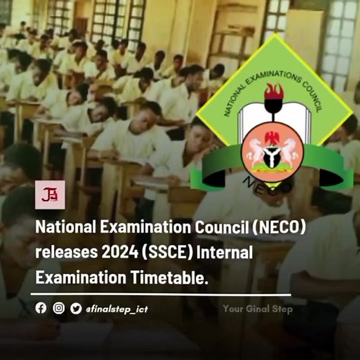 The National Examinations Council (NECO) has released the 2024 Senior School Certificate Examination (SSCE) Internal Examination Timetable. #neco #waec #utme #jamb #necotimetable #fyp #foryou #blowthisup