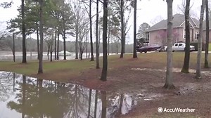 6.7K views · 161 reactions | Floodwaters covered boat docks and riverfront pavilions with at least a foot of water after the Coosa River flooded in Childersburg, Alabama. https://bit.ly/3bAvDKm | AccuWeather | Facebook