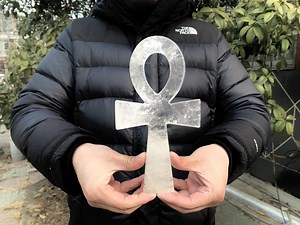 Grande statue de croix d'Ankh en quartz clair naturel de 20 cm (8 po.), sculpture de la civilisation égyptienne en cristal, décoration d'intérieur en cristaux curatifs. - Etsy France