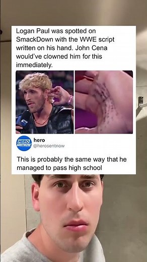 Caught with the script written in his hand