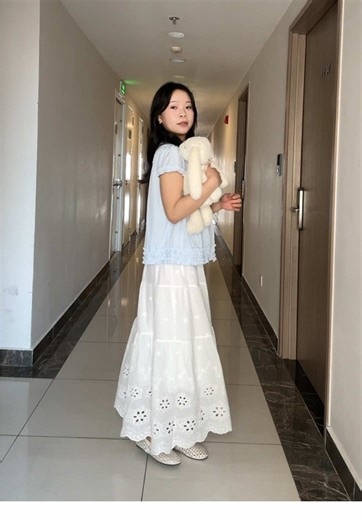 Chân váy trắng dài thô boi #chanvay #phoido #review #chengreview_m6 #viral