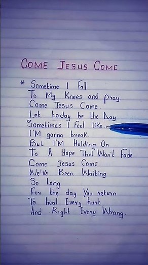 Come Jesus Come ✨lyrics 🙏