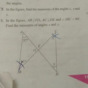 the angles. 7 In the figure, find the measures of the angles x ... | Filo